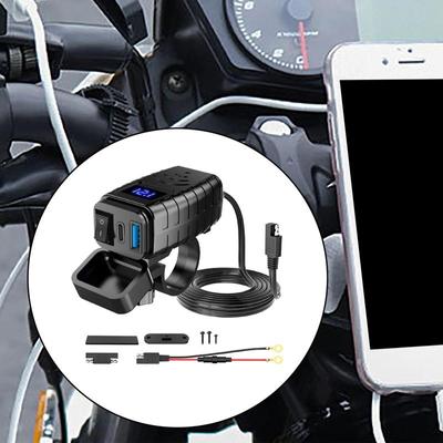 Motorcycle USB Charger PD & Quick Charger 3.0 QC3.0 Fast Charging USB Port QC3.0 Fast Charging PD Quick Charger 3.0 For