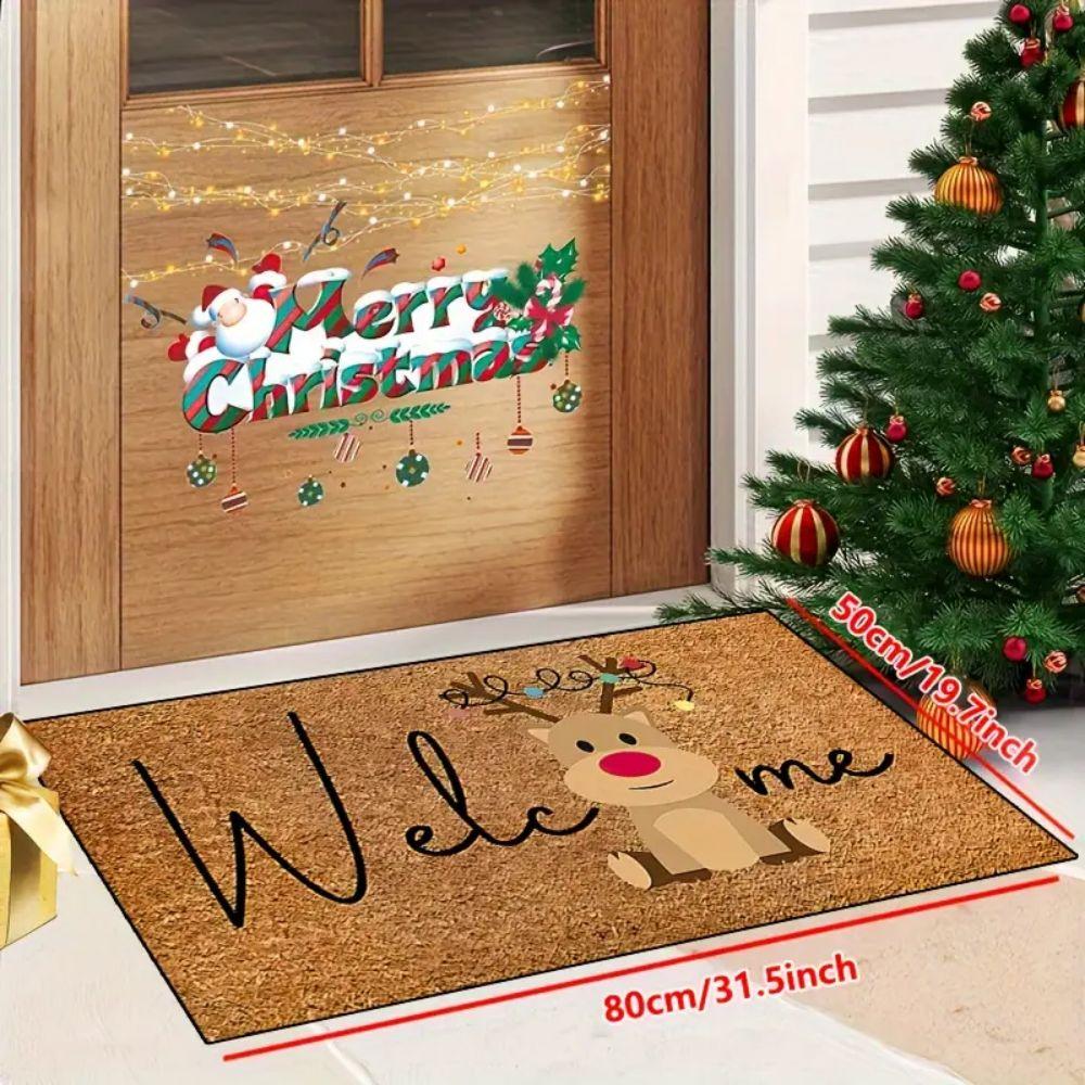 Christmas Welcome Doormat - Durable, Suitable For Use In Entrances, Corridors, Gardens, Kitchens, And Home Decoration