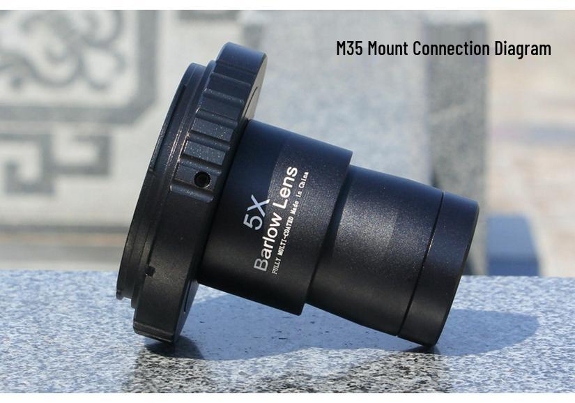 Datyson 1.25" 5X All-Metal Barlow Lens (Model: W5P0083B) - Astronomical Telescope Accessory