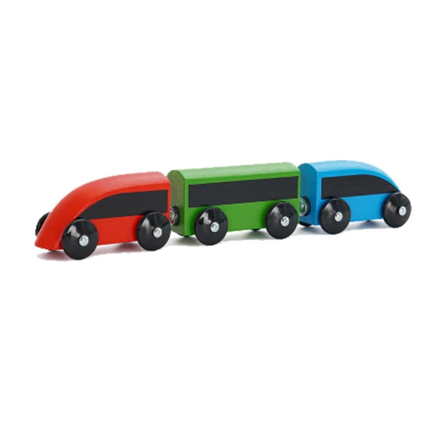 Non-Toxic Wooden Track Electric Locomotive Train Magnetic Car Toy For All Brand Wooden Train Track Railway Toys For Kids Educational Toys