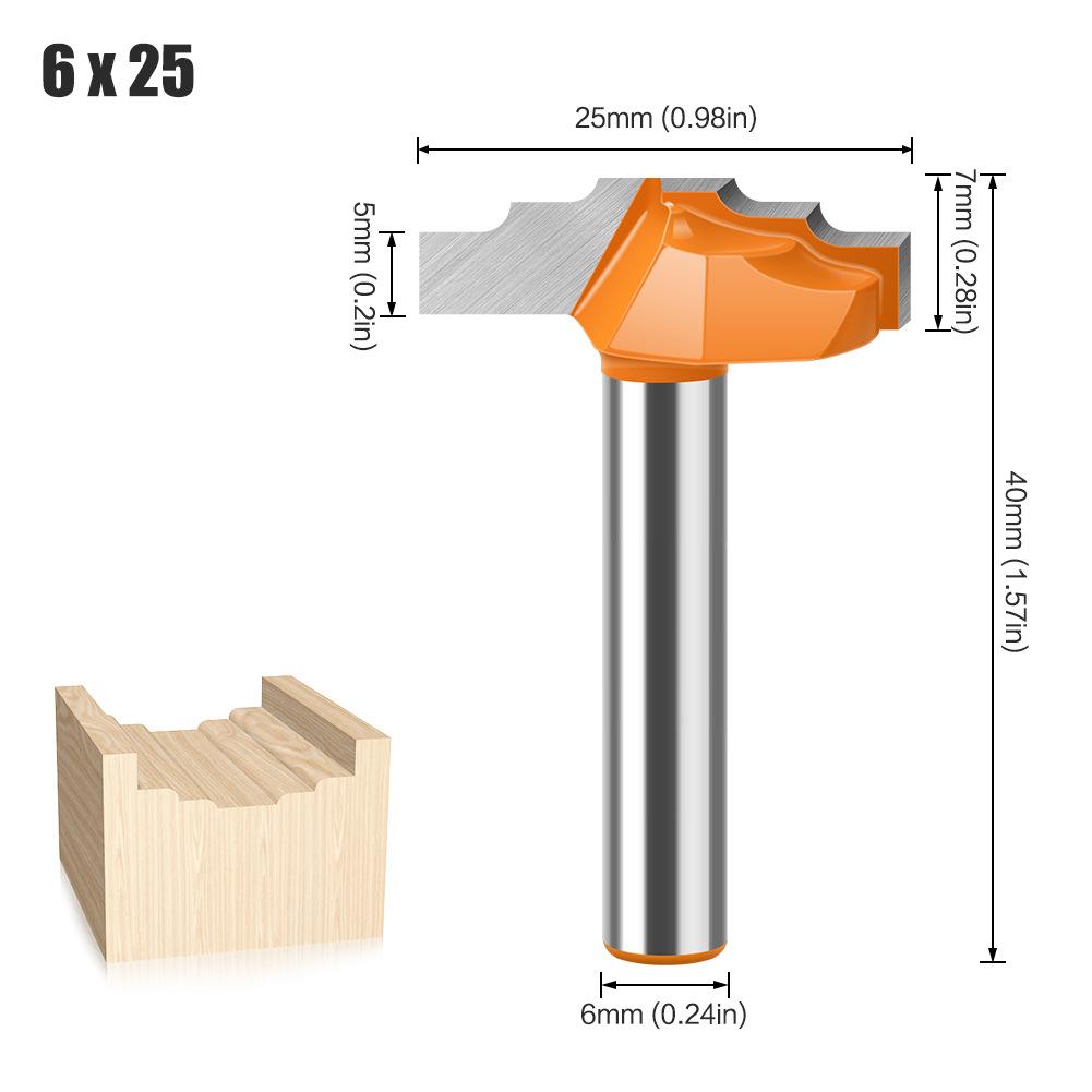 

Cabinet Door Cutter Layer Arc Flower Line Cutter Line Cutter 6 Handle 1/4 Handle Flower Line Cutter Trimming Machine Milling Cutter Cabinet Cutter Layer arc flower knife 6 * 25