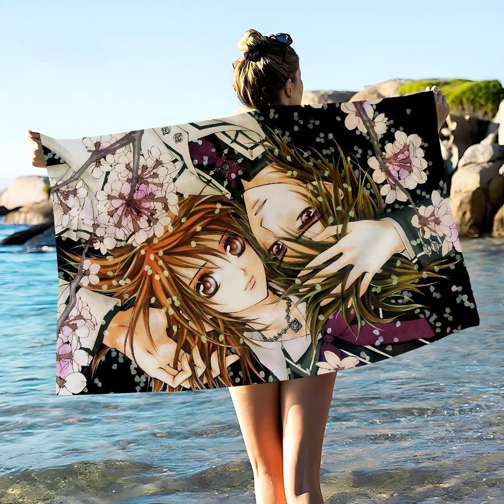 Anime V-Vampire K-Knight Microfiber Printed Beach Towel Mountain Climbing Yoga Beach Swimming Running Absorbent Soft Towel