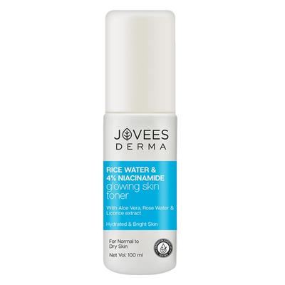 Derma 4% Niacinamide Rice Water Toner For Glass Skin Glow Hydrating Blemish Control Pore Tightening Mist Normal To Dry Skin 100ml