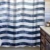 1pc Vintage Blue & White Striped Art Print Shower Curtain, Creative Personality Texture,Includes 12 Hooks,Elegant Bathroom Decor