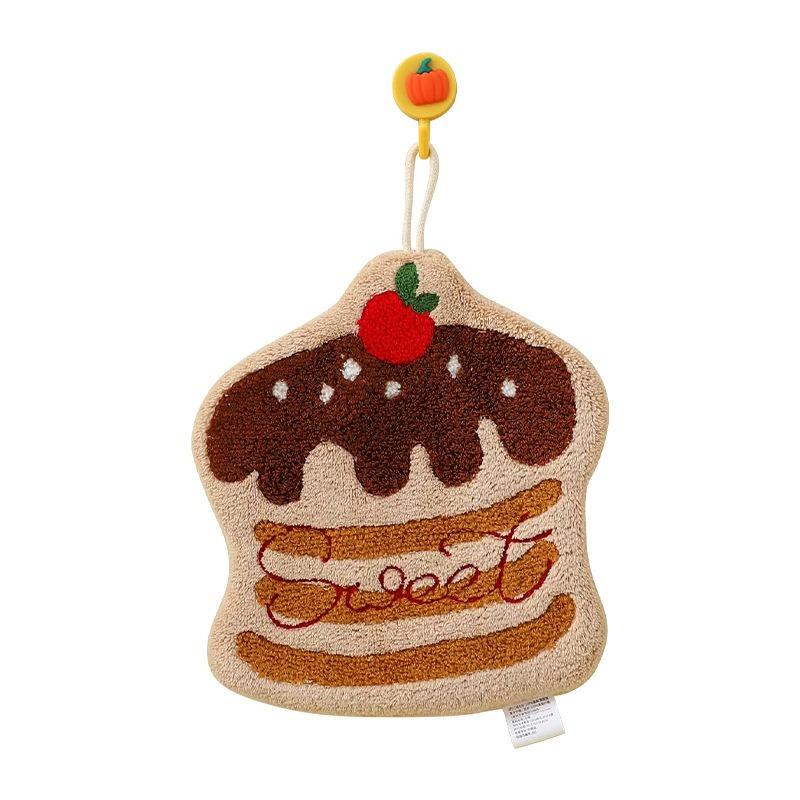 Kids Cartoon Hand Towel Coral Fleece Thick Hanging Towel for Kitchen Bathroom Soft Absorbent Washcloth Children Gift Set with Loop