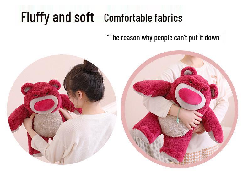 Strawberry Scented Large Plush Bear Hugging Pillow Doll for Kids