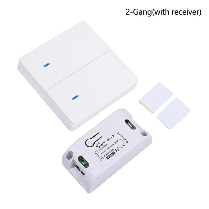 220V Wireless Single-Channel Remote Light Switch, Smart On-Off Panel, 433MHz, No Wiring Needed