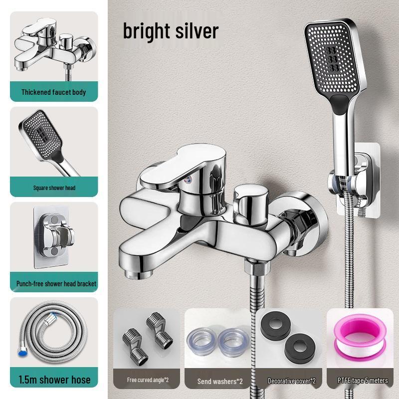 Juego de grifo de ducha y baño de 3 funciones color Gunmetal con mezclador