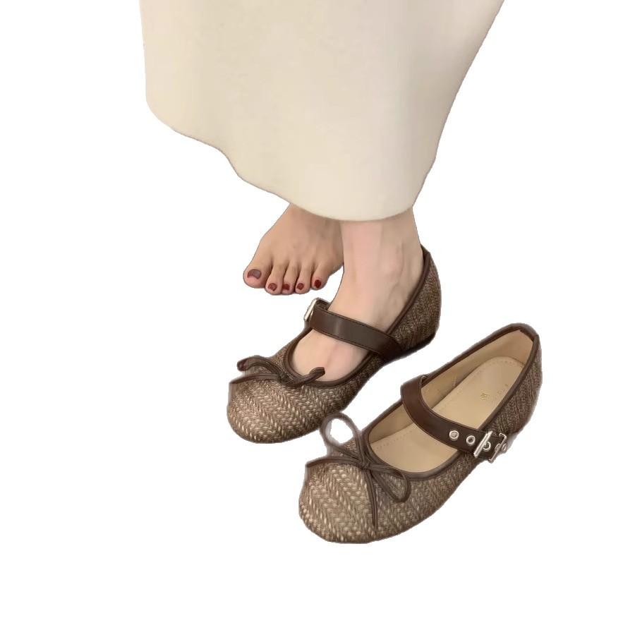 French Bohemian Gentle Braided Baotou Sandals Women 2025 Spring Summer Vacation Fairy Evening Empty Single Shoes