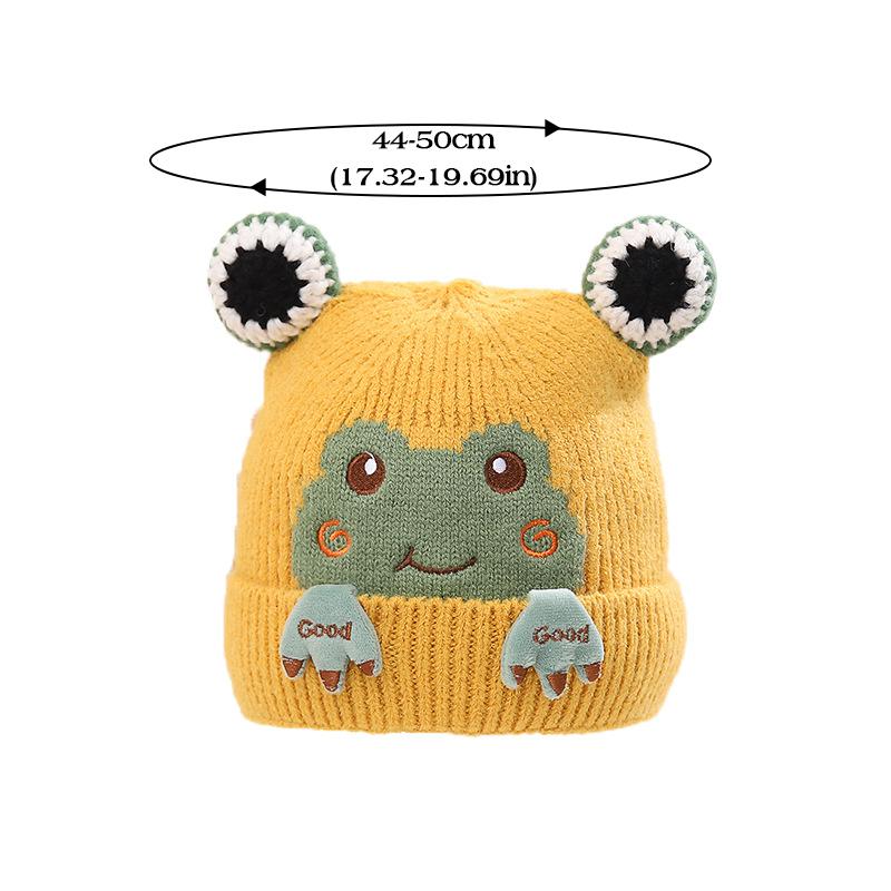 Cute Frog Baby Knitted Hat Cartoon Kids Winter Warm Ear Protection Cap Toddler Beanie Children Crochet Bonnet