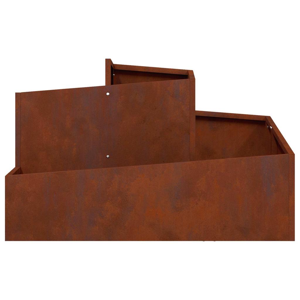 Garden Planter Brown 80 X 80 X 50 Cm Weatherproof Steel