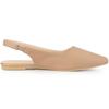 Allegra K Women's Nude Pointed Toe Slingback Flat Pumps, Size 26.0 Cm