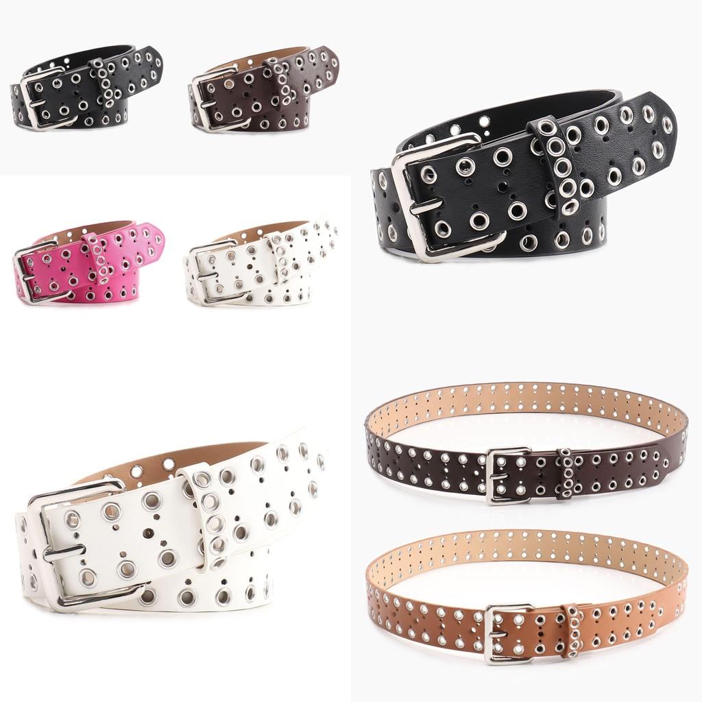 Trendy Women Hollowed Metal Leather Belt With Alloy Closure For Casual Outfit And Party Looks
