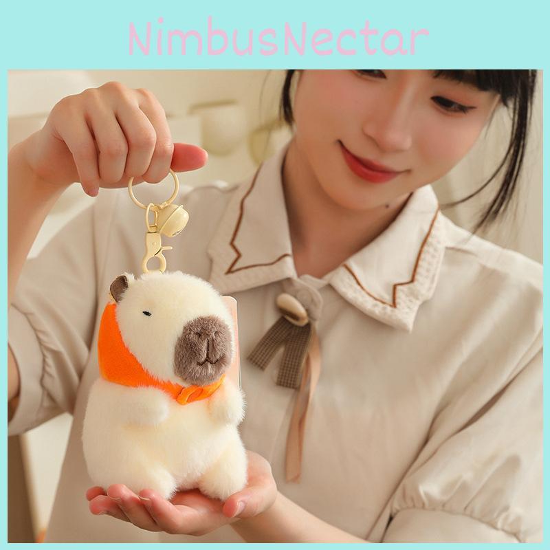 Strawberry Hat Persimmon Capybara Plush Pendant Keychain Backpack Decoration