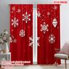 2pcs,2D Plane Printing Pattern Curtains Christmas Balls and Snowflakes Durable Polyester (without Rod) Festive for Various