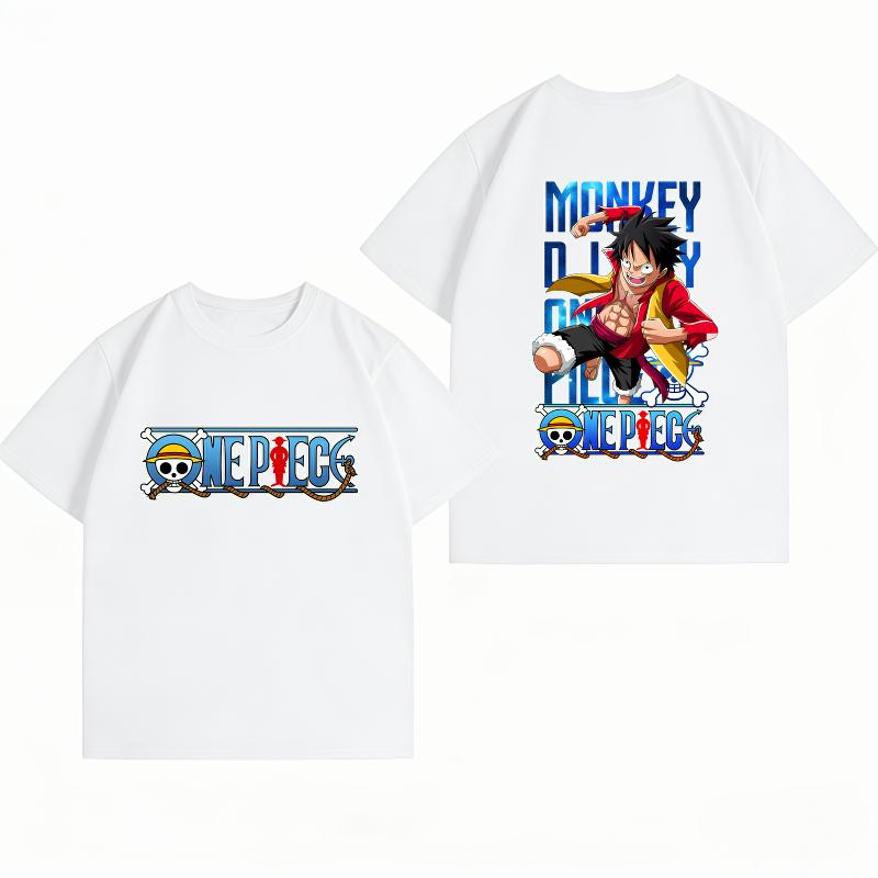 Unisexs Clothing New 100 Cotton Breathable Summer TShirt One Piece Luffy Print Casual Streetwear Unisexs Tops
