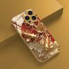 Red Gold Koi Pattern Gold Metallic Paint Glass Phone Case For iPhone 17 Pro Max 11 12 13 14 15 16 Pro 14 Plus 17 Air 16E Cover