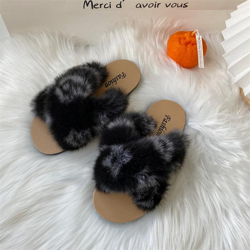 Fashion New Arrival Winter Warm Slides Sheepskin Sliders Women's Real Wool Fur Slippers Home Indoor Winter Shoes outdoor slippers