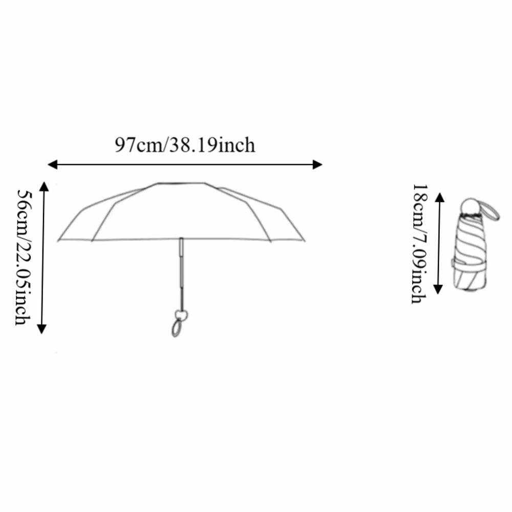 Ultralight Sun Shade Umbrella Wind Resistant Mini Sun Umbrella Manual Folding Rain Umbrella  Summer