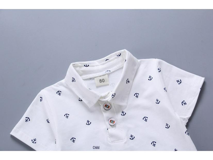 Set de vară pentru copii din două piese: Cămașă cu mânecă scurtă și pantaloni scurți pentru băieți