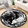 1pc Wolf Yin Yang Chair Carpet for Office, Round Non-Slip Durable Large Size Office Carpet, Suitable for Office, Beautiful Decoration
