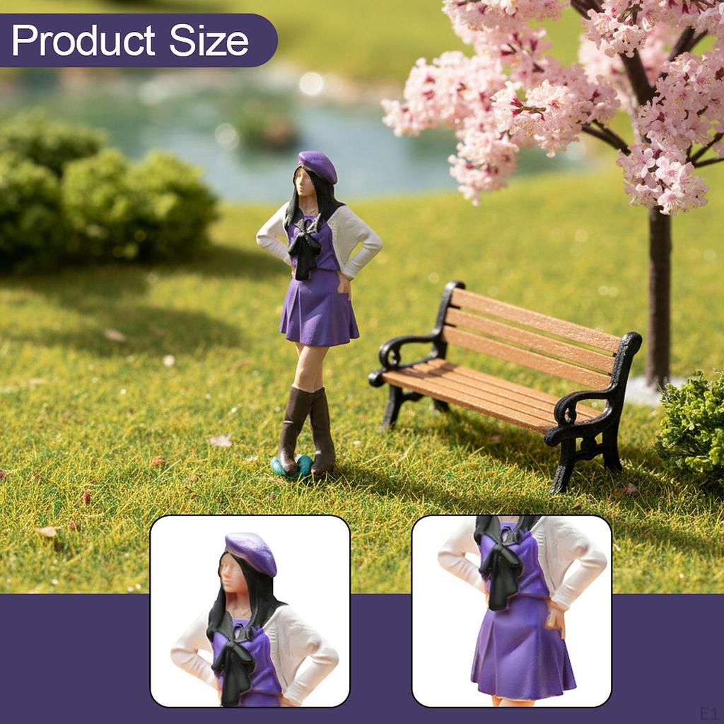 1/64 Girl Figure Model Miniature Scene Handpainted Collections Movie Props Sand Table Layout
