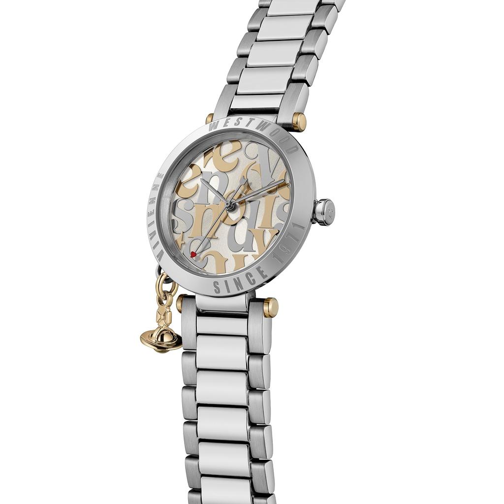 Vivienne Westwood Orb Logomania 32mm Quartz with Bracelet Women's Watch, Silver,