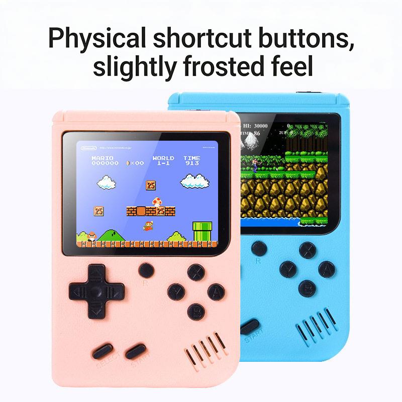 Console Portatile Mini Portatile per Videogiochi 8 Bit Schermo LCD a Colori da 3,0 Pollici Giocatore di Giochi a Colori per Bambini Integrato 500 Giochi Versione per Due Giocatori