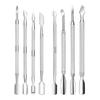 Double-Ended Stainless Steel Cuticle Scraper & Pusher Tool for Nail Art Removal