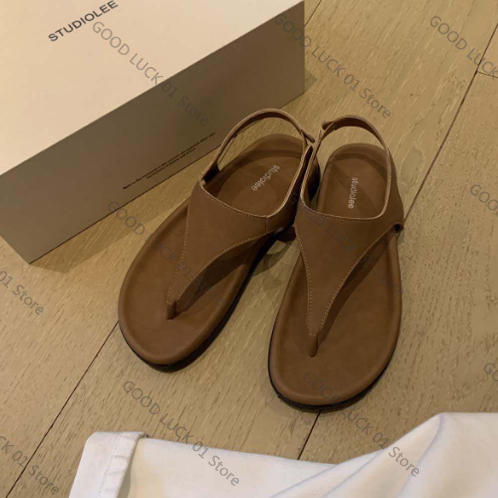 Fashion 2025 Retro Women's Thick Bottom Flip Flops Summer New Non Slip Beach Slippers Fashionable Outdoor Sandals Roman Women's Sandals