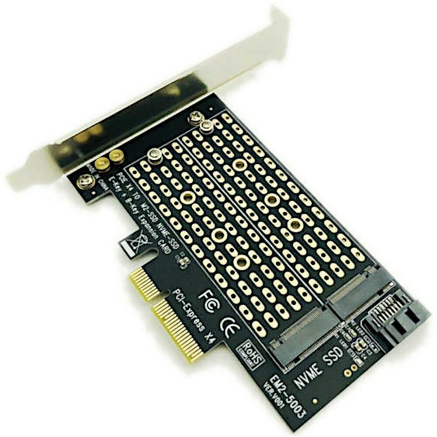 Адаптерная карта M.2 NGFF на настольный PCIe x4 x8 x16 NVMe SATA для двух SSD PCI Express