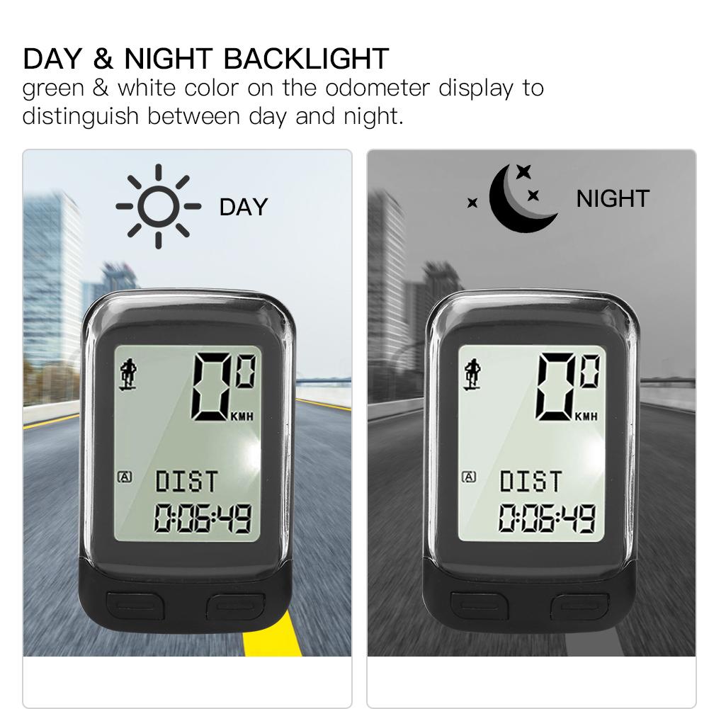 Mountain Road Bike Wireless Odometer Multifunctional Interface Large Screen Waterproof Velometer Support Five Languages