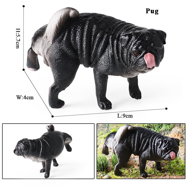 Oenux Dog Animals Model Husky Pug Pomeranian Rottweiler Chihuahua Action Figure Puppy Figurines PVC Cute Collection Toy Kid Gift