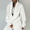 Damen 2026 Fleece Zweiteiler Lässiges Langarm Reißverschluss Hoodie Hose Outfit