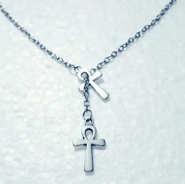 Geometric Alloy Cross Pendant Necklace For Women With Gothic Style Jewelry Accessory