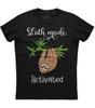Sloth Mode Activated Funny Mens Short Sleeve Cotton Black T-shirt
