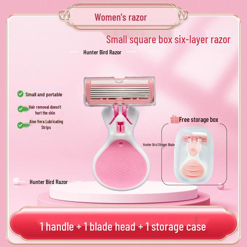 5-Blade Pink Ladies Razor for Full Body Hair Removal - Underarm & Private Areas