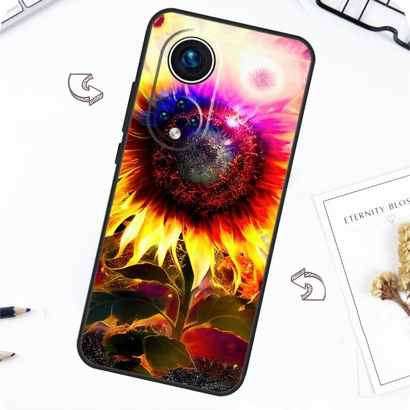 Beauty Yellow Sunflower Case For Honor Magic 5 6 7 Lite Honor 200 Pro X8b X9a X8a X8 X9 X9c X9b 50 70 90 Lite Cover