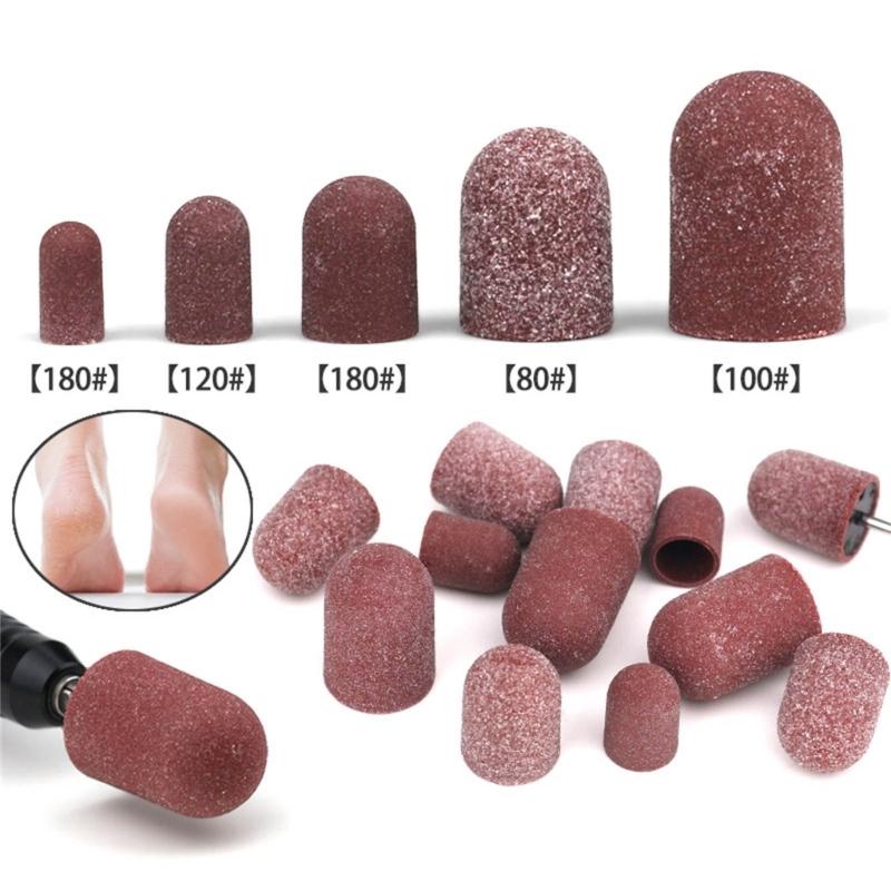 20 Pieces Practical 80-180 Grit Sanding Caps Great For Nail Cutters Suitable For Manicure Pedicure And Podiatry