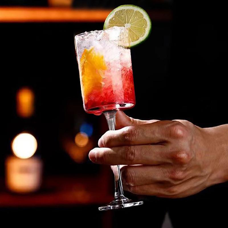 14Oz Champagne Glass Cocktail Cup Champagne Glass Red Wine Glass Plastic Cup Detachable Threaded High Footed Cup Beverage Cup