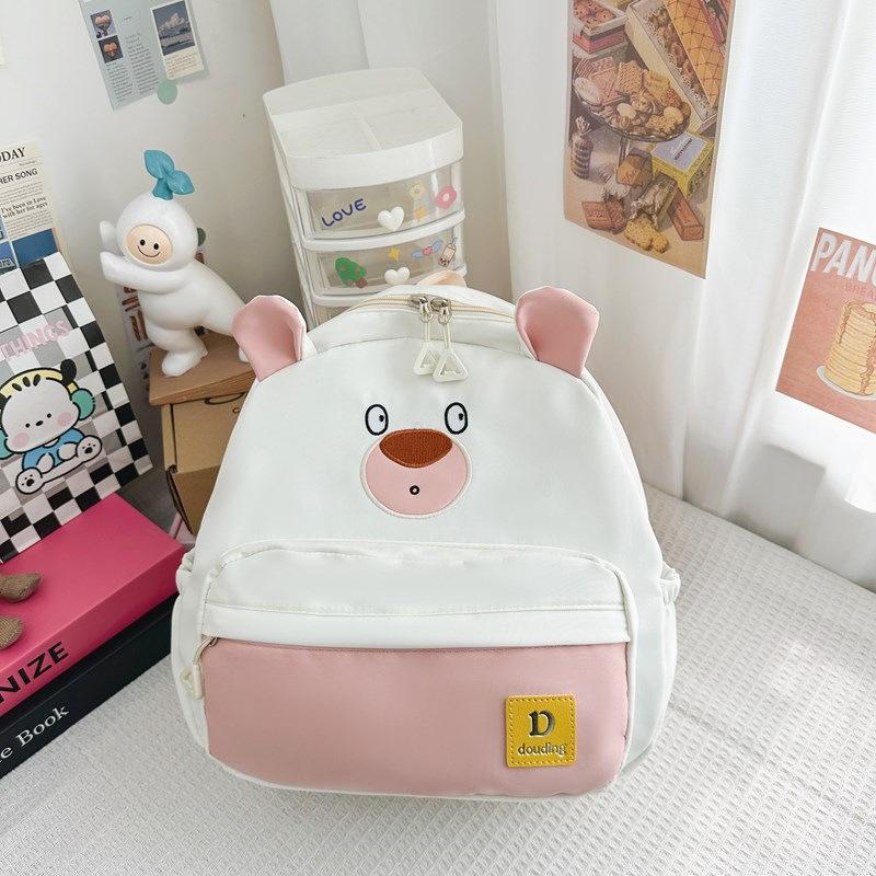 Children Little Bear Backpack Zipper Design Adjustable Shoulder Straps Schoolbag