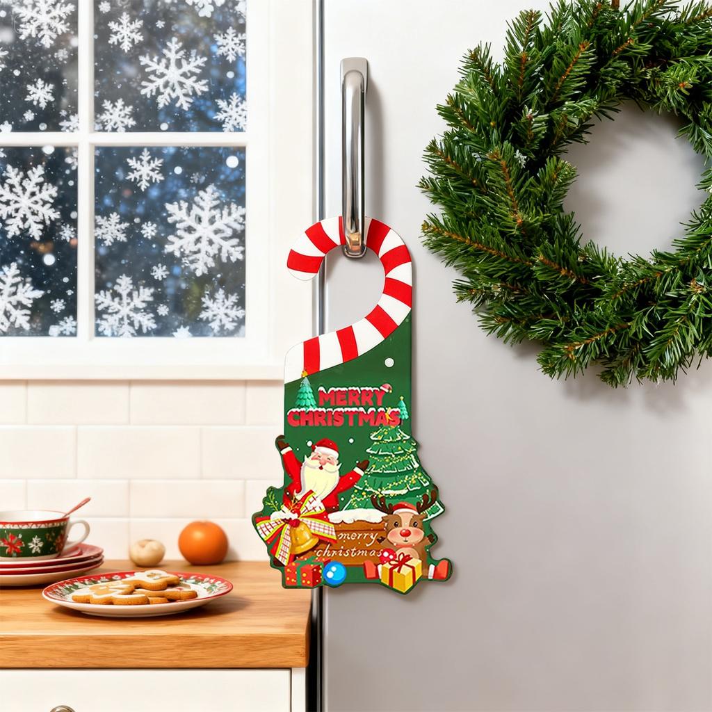 6Pcs Christmas Doorknob Hanger Decoration,Christmas Doorknob Ornament, Easy Install Easy To Use