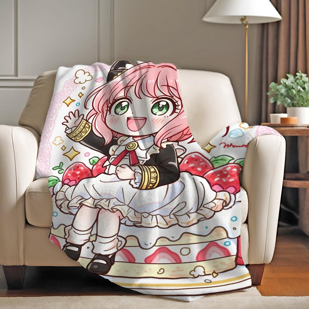 Anime SPY FAMILY Anya Forger Blanket Soft and Skin Friendly For Couch Bed Napping Bedspread All Seasons Comforter