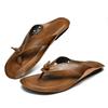 Men's Plus Size Retro Genuine Leather Non-slip Beach Flip-flops