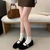 Inner Height Increase 4cm Mary Jane Mao Mao Shoes Women's Shoes 2025 New Autumn and Winter Gentle Word with Velvet Bean Shoes
