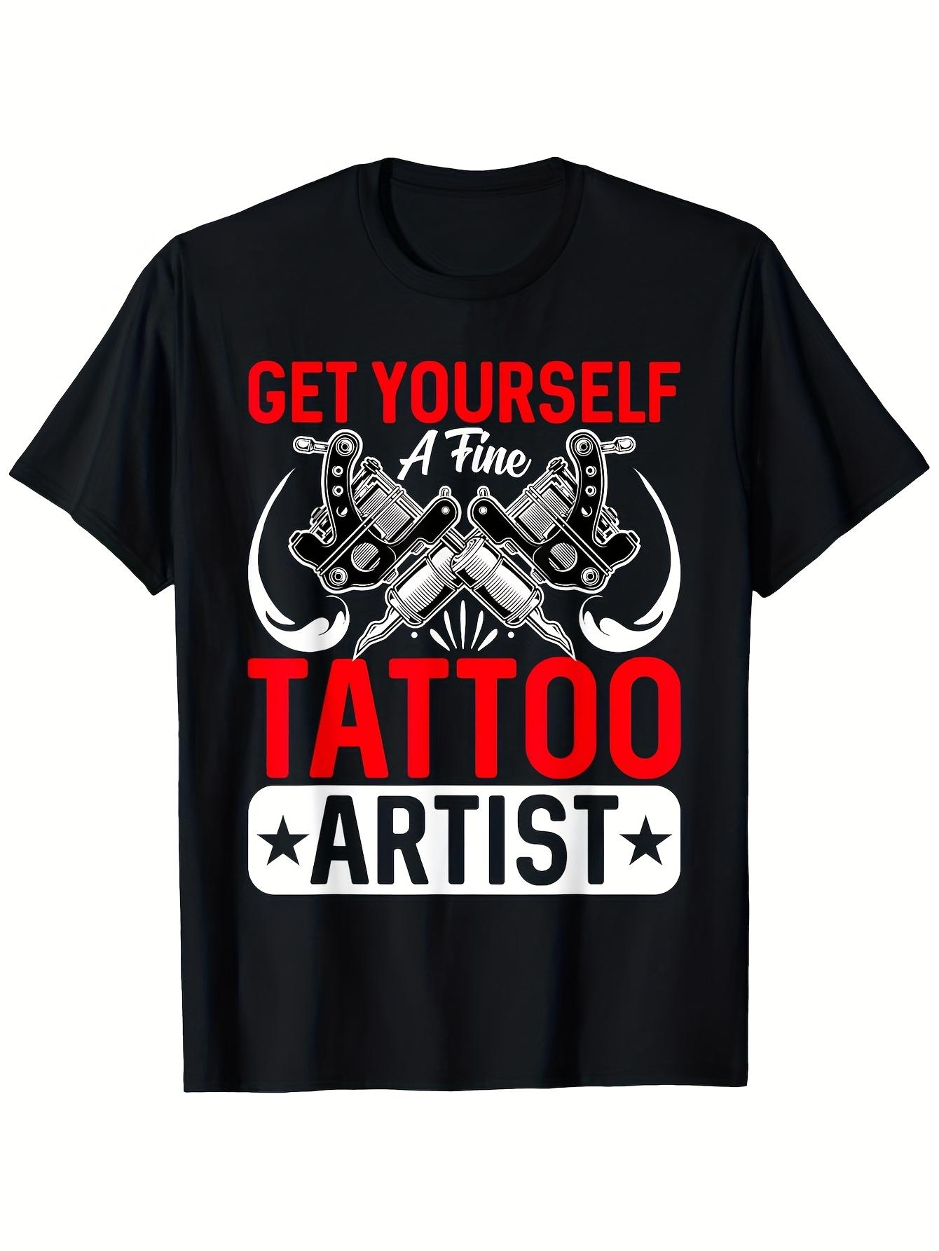 Men s T-Shirt Y2K Vintage Tattoo Artist Black Regular Fit S