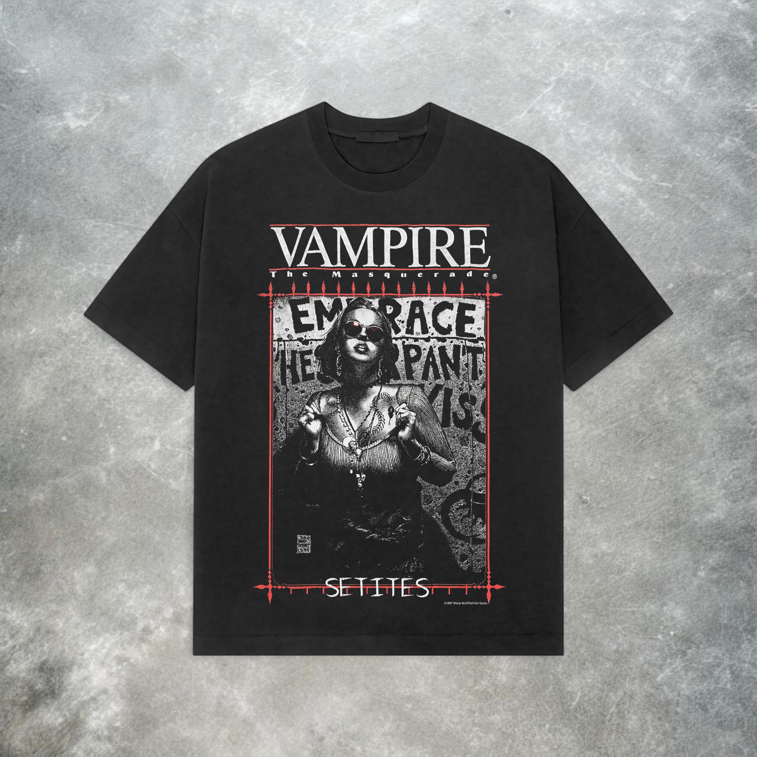 Retro Vampire The Masquerade Vampire Tshirt Y2K Retro Punk Style Unisexs Couple Casual  fitting AllSeason Streetwear top S