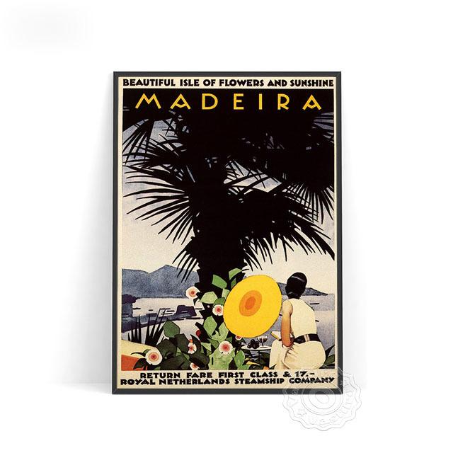 

Картина маслом Мадейра Красивый цветочный остров и солнечный свет Португалии Туризм Ретро-плакат 21cm×30cm NoFrame