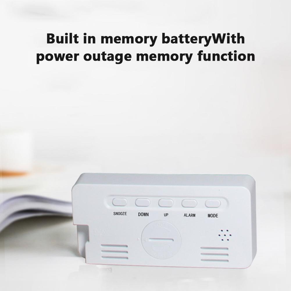 Digital Led Alarm Clock Voice Control Battery USB Dual Power Adjustable Brightness Mute For Teens Bedrooms Bedside