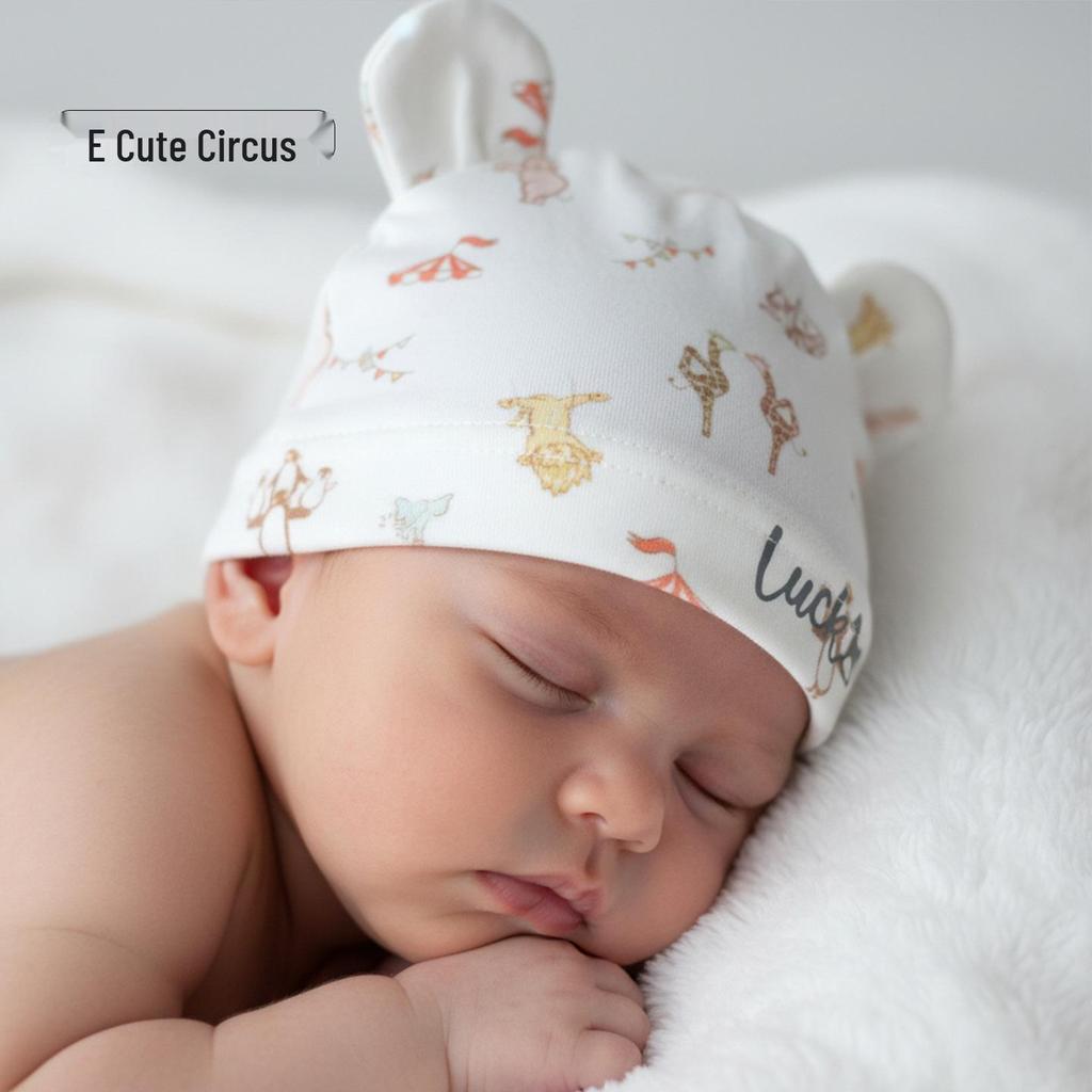 He'er Te Baby Summer Boneless Printed Hat - Newborn Postpartum Head Protection
